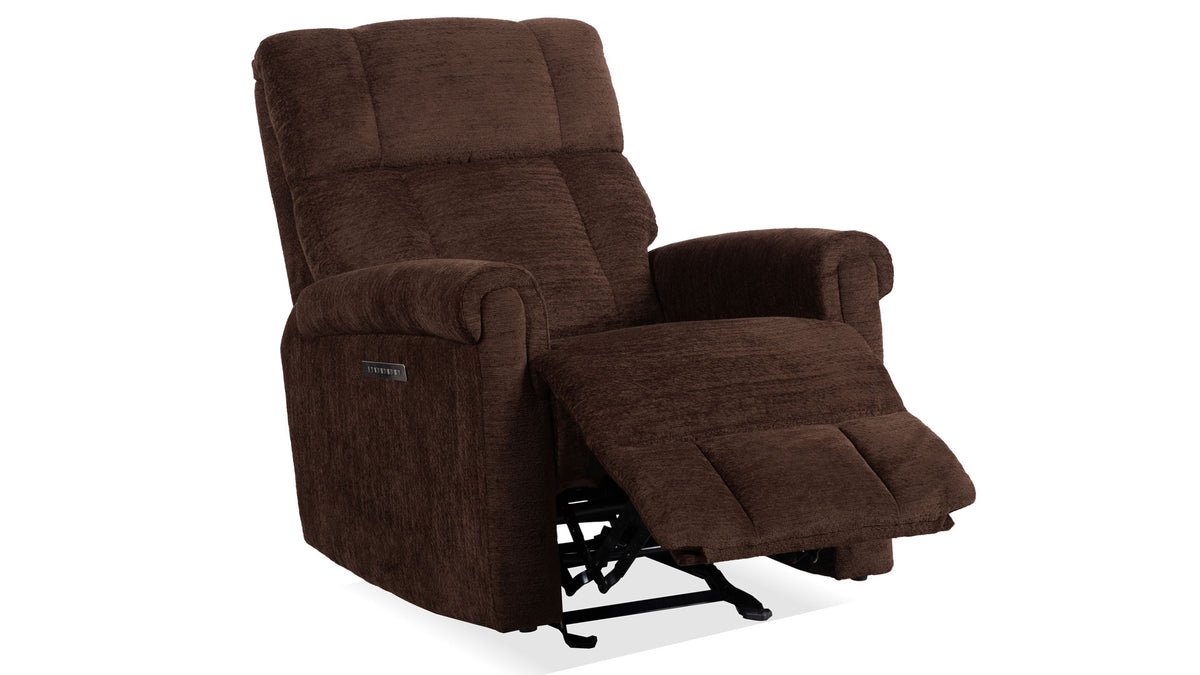 Perfect Match Classic Buffalo Brown Power Rocker Recliner – Upholstered Living Room Chair