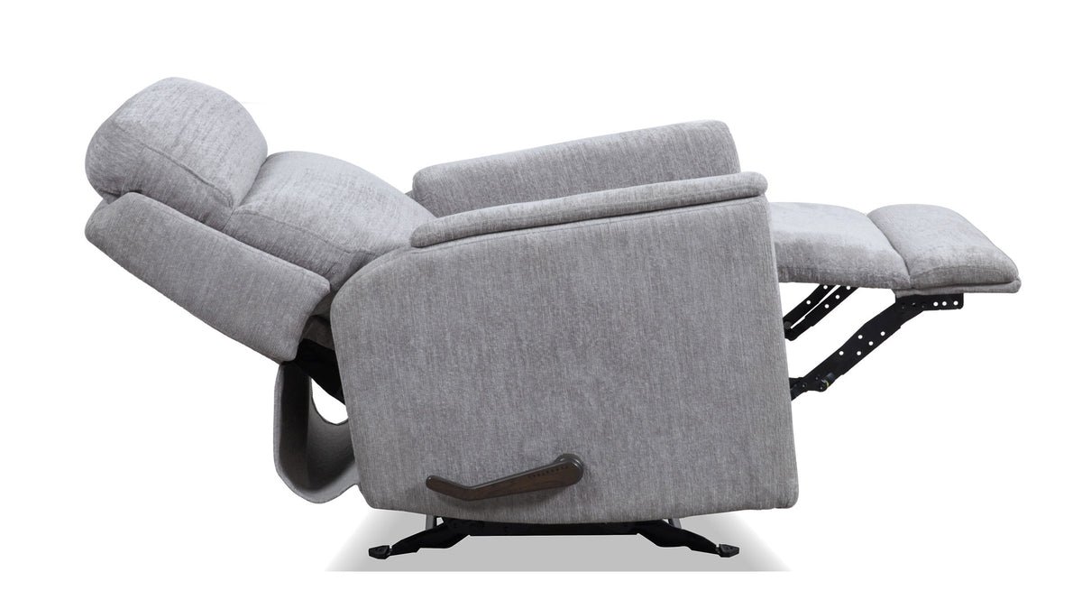 Perfect Match Compact Moon Gray Manual Rocker Recliner – Upholstered Living Room Chair