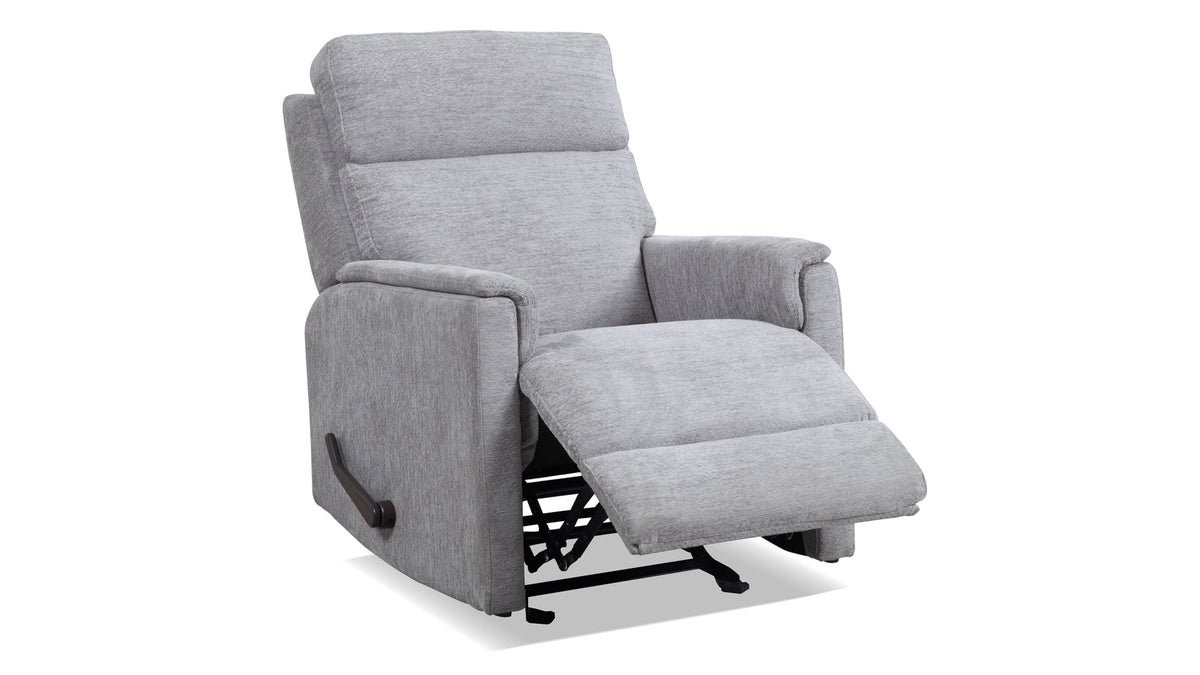 Perfect Match Compact Moon Gray Manual Rocker Recliner – Upholstered Living Room Chair