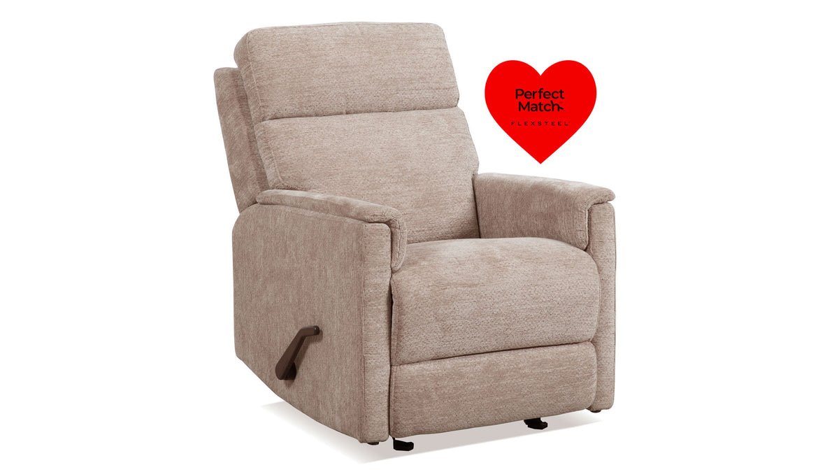 Perfect Match Compact Shoreline Tan Manual Rocker Recliner – Upholstered Living Room Chair