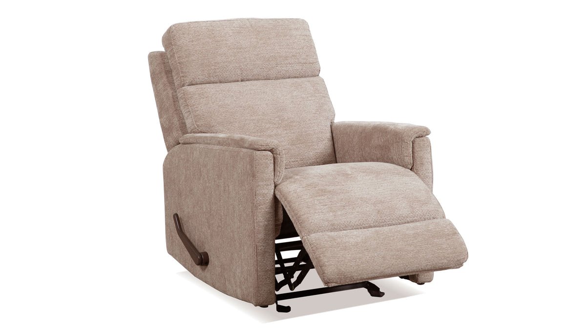 Perfect Match Compact Shoreline Tan Manual Rocker Recliner – Upholstered Living Room Chair