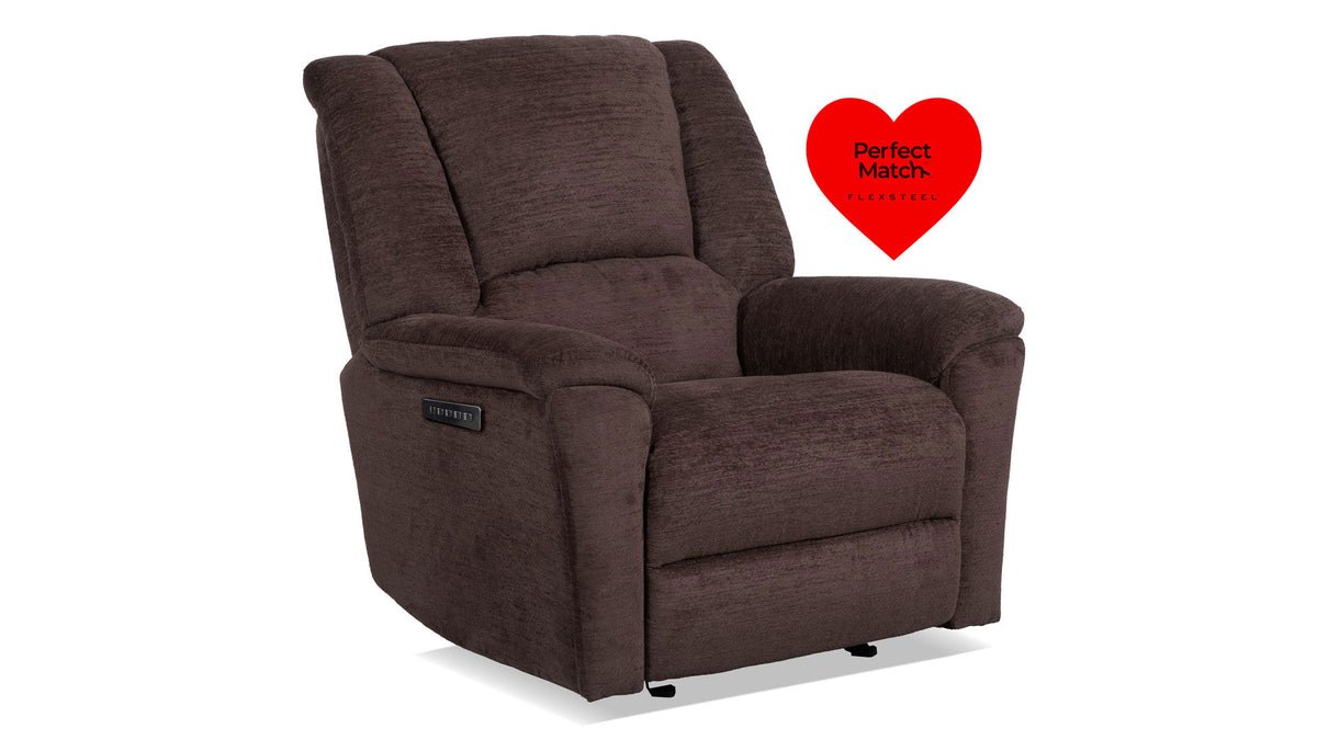 Perfect Match Plush Buffalo Brown Power Rocker Recliner – Upholstered Living Room Chair