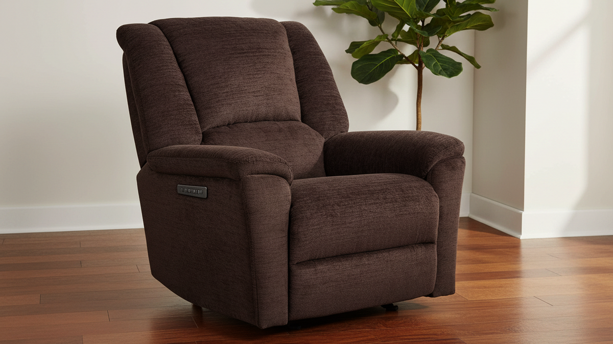 Perfect Match Plush Buffalo Brown Power Rocker Recliner – Upholstered Living Room Chair
