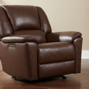 Perfect Match Plush Tavern Brown Leather Match Power Recliner