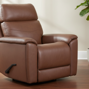 Perfect Match Refined Hickory Brown Leather Match Manual Recliner