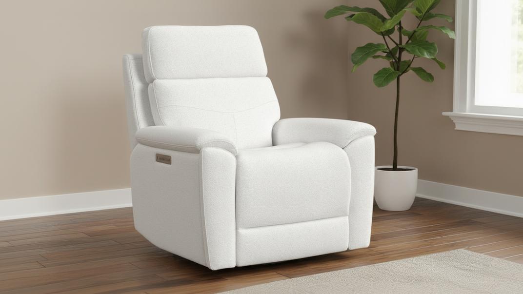Perfect Match Refined Pearl Power Swivel Rocker Recliner – Upholstered Living Room Chair | Gallery Furniture