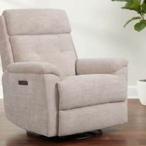 Perfect Match Sophisticated Oat Power Swivel Recliner Upholstered