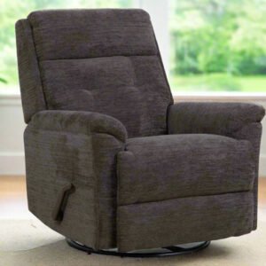 Perfect Match Sophisticated Steel Manual Swivel Recliner Upholstered