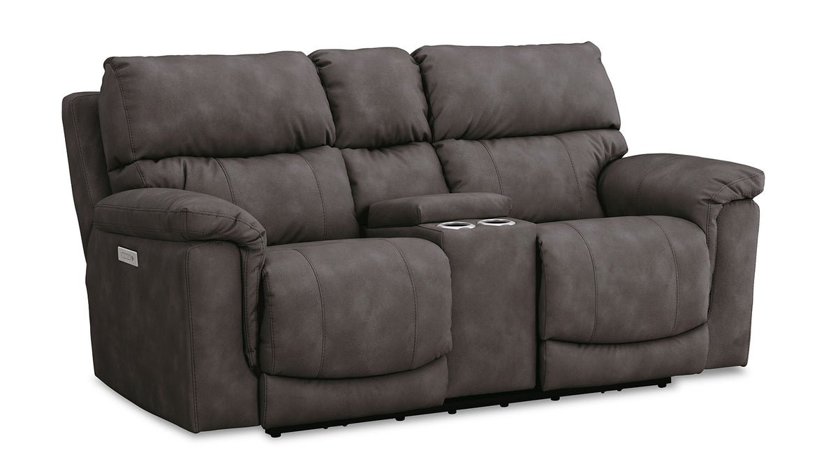 Pewter P3 Power Reclining Loveseat w/Console