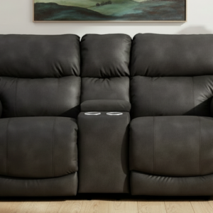 Pewter Power Reclining Loveseat W Console