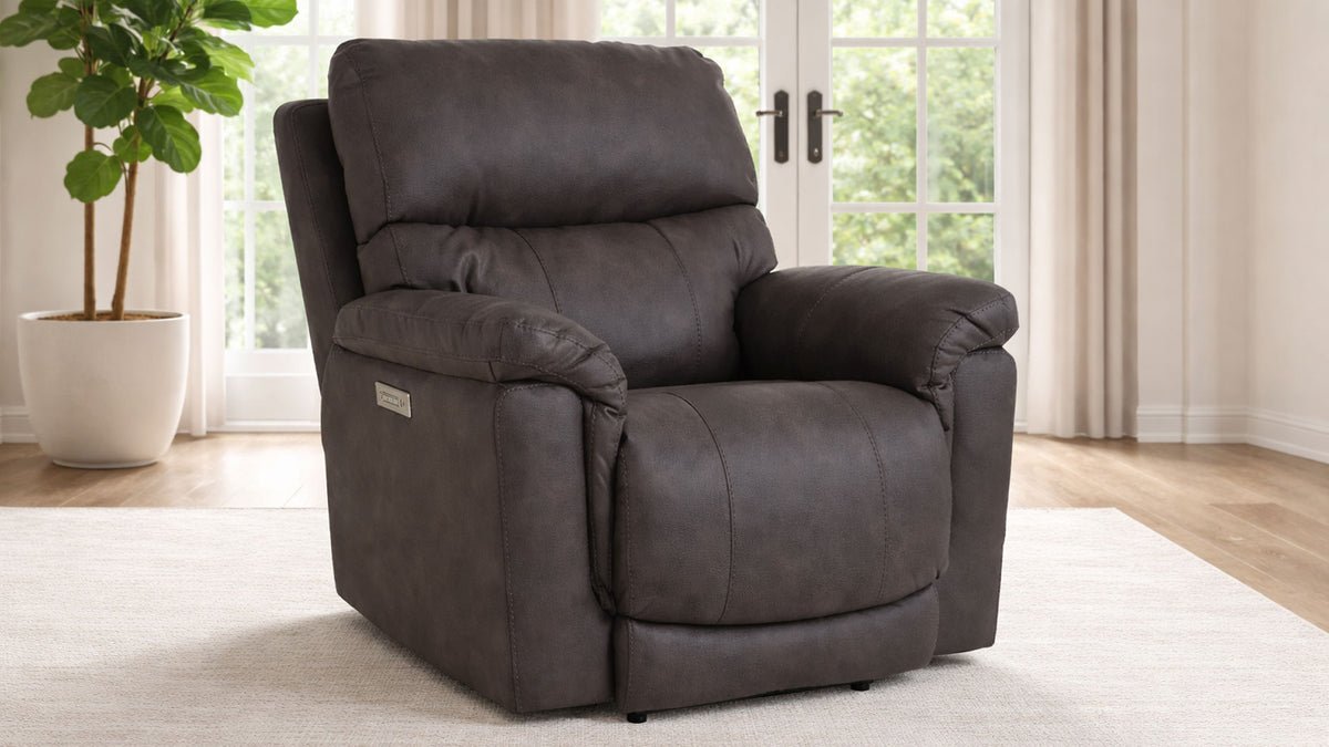 Pewter Zero Gravity Power Recliner – Upholstered Living Room Chair