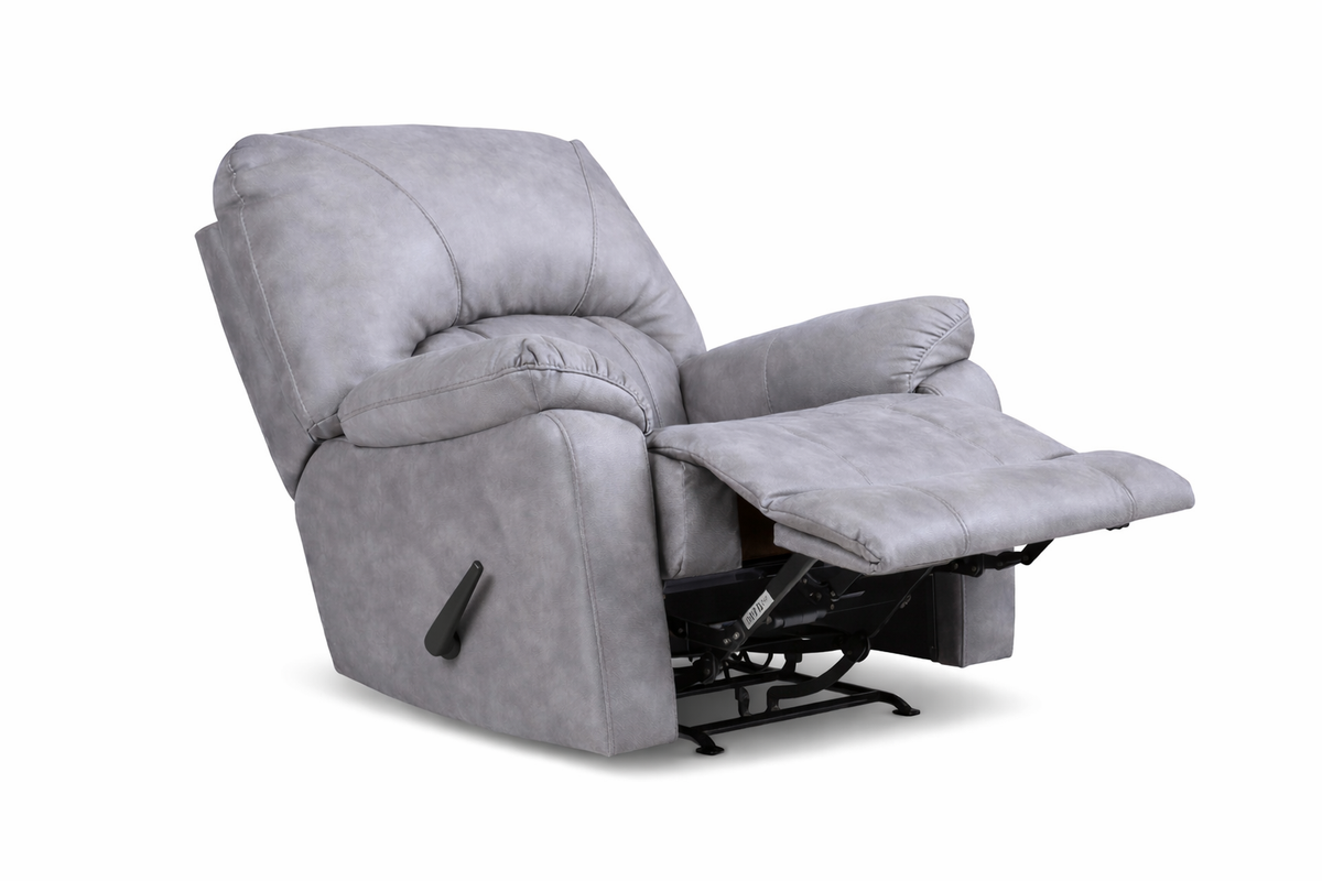 Rhino Gray Manual Rocker Recliner – Performance Fabric Upholstered Living Room Chair Made in USA