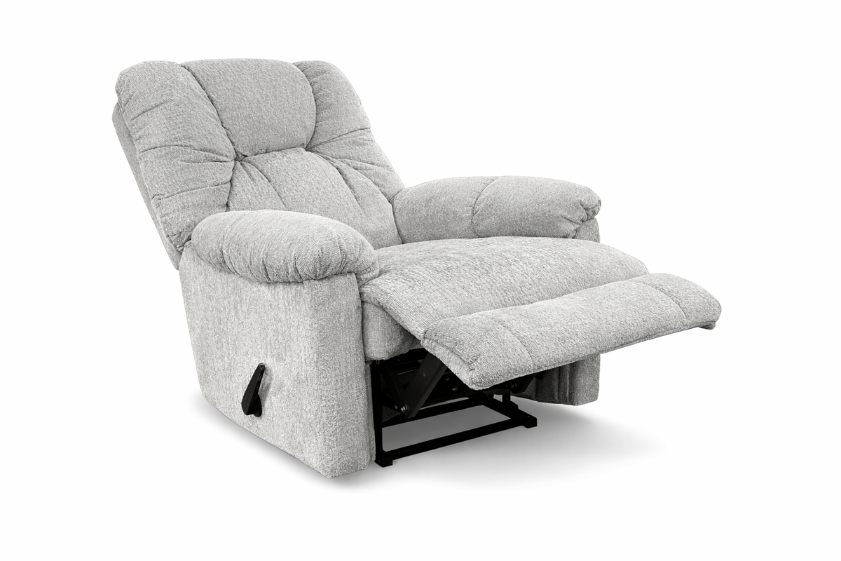 Romulus Stone Manual Rocker Recliner – Upholstered Living Room Chair Made in USA