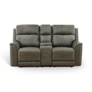 Samarah Power Leather Reclining Console Loveseat