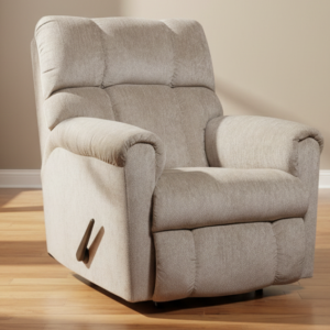 Sand Manual Rocker Recliner Beige Upholstered Chair Made