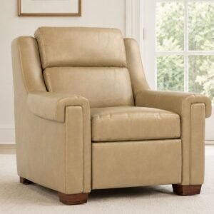 Stickley Chester Futuro Taupe Top Grain Leather Wall Recliner