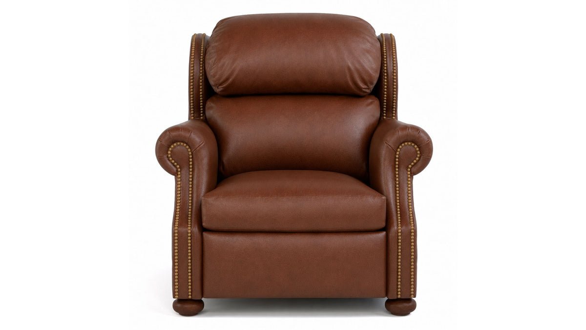 Stickley Durango Darian Spice Top Grain Leather Wall Hugging Power Recliner