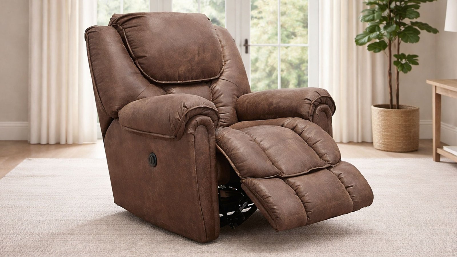 Surf Mocha Power Rocker Recliner – Upholstered Living Room Chair Made in USA | Gallery Furniture