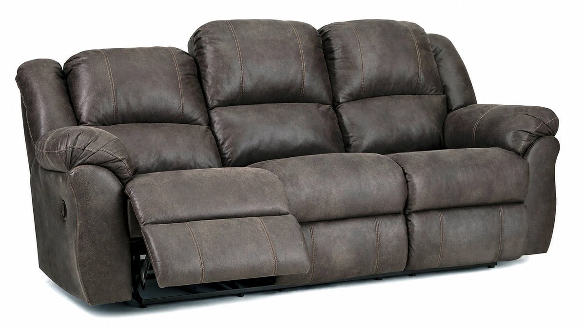Tumbleweed Manual Reclining Sofa – Made in USA | Dark Grey Microfiber