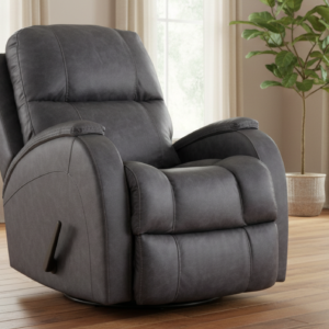Zena Graphite Manual Swivel Glider Recliner Upholstered Living